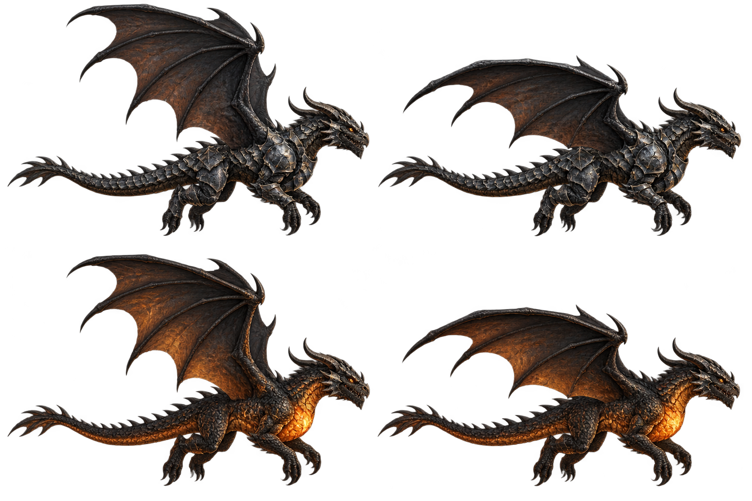 Armored Dreadwing dragons from Dragon Joust